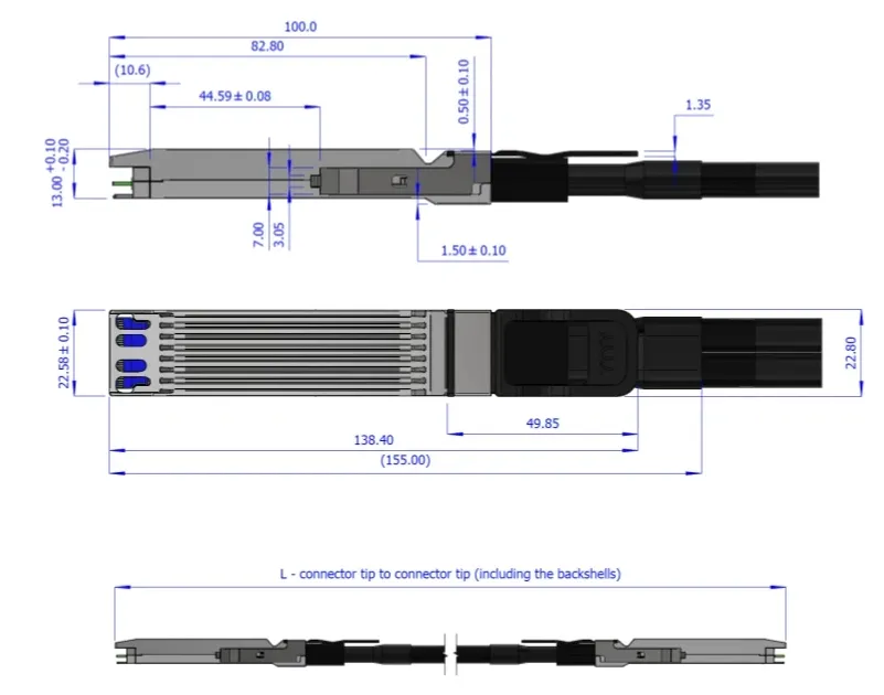 สาย Nvidia Cable Mcp4y10-Nxxx Twin-Port 2X400GB/S Osfp to 2X400GB/S Osfp Passive Dac Mcp4y10-N002 (980-9IA0I-00N002) 1