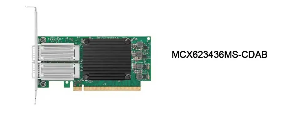 Nvidia MCX623436an-Cdab Connectx-6 Dx En แอดป์เตอร์การ์ด 100GB Ocp30, ด้วยการจัดการโฮสต์, Dual-Port Qsfp56, Pcie 4.0 X16, ไม่มี Crypto, Thumbscrew (Pull Tab) 0