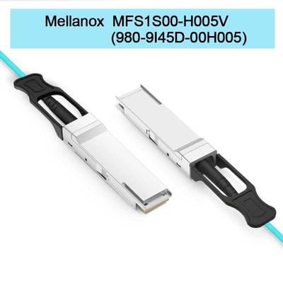 MFS1S00-H005V(980-9I45D-00H005) สายเคเบิลออปติคอลแบบแอคทีฟ Aoc สูงสุด 200Gb/s IB HDR QSFP56 5 เมตร