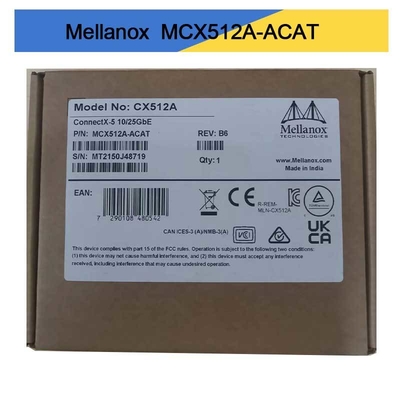 MCX512A-ACAT Mellanox ConnectX-5 EN การ์ดอินเตอร์เฟสเครือข่าย 10/25GbE Port สองสาย SFP28