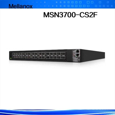 FDR Mellanox สวิตช์เครือข่าย MSN3700-CS2F 100GbE 1U 2 แหล่งจ่ายไฟ (AC)
