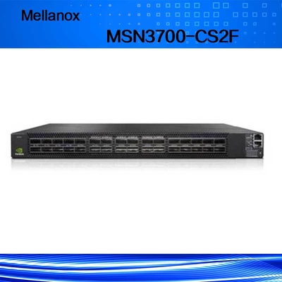 FDR Mellanox สวิตช์เครือข่าย MSN3700-CS2F 100GbE 1U 2 แหล่งจ่ายไฟ (AC)