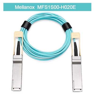 สาย AOC Mellanox MFS1S00-H020E ความหน่วงต่ำ, สายแยก Ethernet 200GbE เป็น 2x100GbE, 20 เมตร