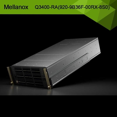 สวิตช์ Infiniband XDR แบบ Quantum-3 Q3400-RA 920-9B36F-00RX-8S0 4U 144 พอร์ต XDR ผ่าน OSFP Cages 72 ตัว 8 ชุดจ่ายไฟ
