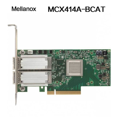 การ์ดเชื่อมต่อเครือข่าย Nvidia 900-9X426-0054-Sq0 MCX414A-BCAT ConnectX-4 En, พอร์ตคู่ 40/56GbE QSFP28, PCIe3.0 x8, ขายึดแบบสูง