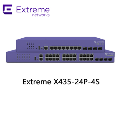 สวิตช์ Extreme Networks X435 AVB 24 พอร์ต X435 4S 68Gbps 50.6Mpps ใหม่และของแท้