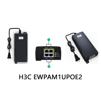 อะแดปเตอร์จ่ายไฟเครือข่าย H3c Ewpam1upoe2 60 พอร์ต 55W-1V-1.1A-DC >200Mbps (กล่อง)