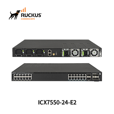 สวิตช์ Advanced Ruckus ICX7550-24-E2 พร้อม 24 พอร์ตเพื่อการเชื่อมต่อที่ราบรื่น
