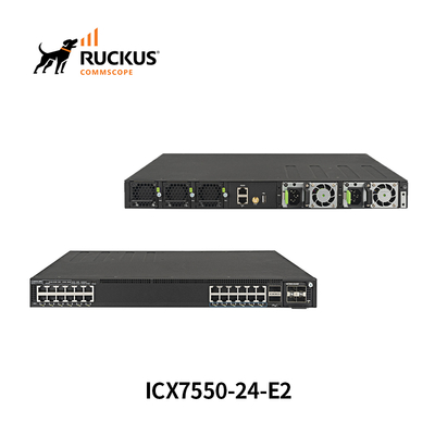 สวิตช์ Advanced Ruckus ICX7550-24-E2 พร้อม 24 พอร์ตเพื่อการเชื่อมต่อที่ราบรื่น