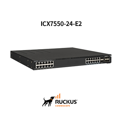 สวิตช์ Advanced Ruckus ICX7550-24-E2 พร้อม 24 พอร์ตเพื่อการเชื่อมต่อที่ราบรื่น