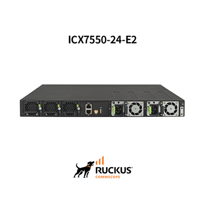 สวิตช์ Advanced Ruckus ICX7550-24-E2 พร้อม 24 พอร์ตเพื่อการเชื่อมต่อที่ราบรื่น