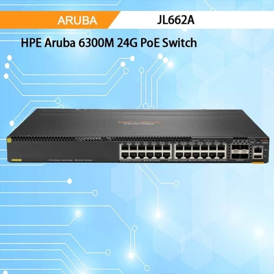 Hpe Aruba Networking Cx 6300m 24-Port 1gbe Class 4 Poe and 4-Port SFP56 Switch (JL662A)