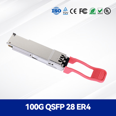 โมดูลไฟเบอร์ออปติกพรีเมี่ยม 100 กรัม Qsfp28 Er4 ขนาด 40 กิโลเมตร สําหรับศูนย์ข้อมูล