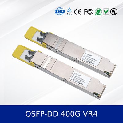 โมดูลรับส่งสัญญาณออปติคัล 400G QSFP-DD VR4 ระยะทาง 50 เมตร, PAM4, CMIS 5.0