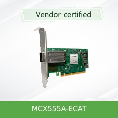 การ์ดเครือข่าย Mellanox VPI Mellanox 100gbe การ์ดอะแดปเตอร์ Nic MCX555A-ECAT ConnectX-5 EDR 100GbE