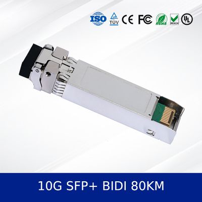 โมดูลตัวรับและส่งออฟติก Premium 10g SFP+ Bidi โมดูลไฟเบอร์ออฟติก 80km สําหรับศูนย์ข้อมูล