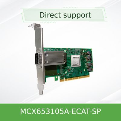 การ์ดเครือข่าย Nvidia MCX653105A-Ecat-Sp Connectx6 Single-Port Osfp56 EDR 100GB/S Vpi Infiniband