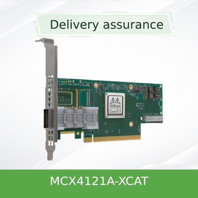 MCX4121A-XCAT การ์ดเครือข่าย mellanox 25Gbps SFP28 QSFP28 สำหรับเซิร์ฟเวอร์