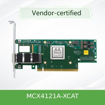 MCX4121A-XCAT การ์ดเครือข่าย Mellanox 25Gb/S SFP28 QSFP28 ความหน่วงต่ำที่ยืดหยุ่น
