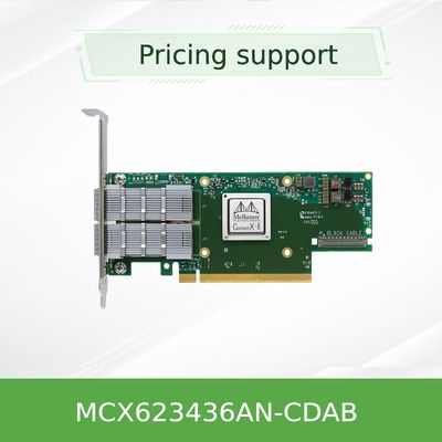 Nvidia MCX623436an-Cdab Connectx-6 Dx En แอดป์เตอร์การ์ด 100GB Ocp30, ด้วยการจัดการโฮสต์, Dual-Port Qsfp56, Pcie 4.0 X16, ไม่มี Crypto, Thumbscrew (Pull Tab)