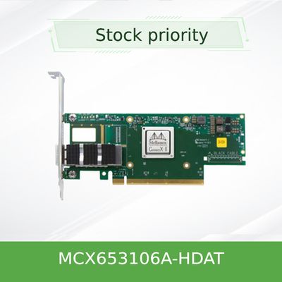 MCX653106A-HDAT การ์ดเครือข่าย Mellanox 200Gb/s 4*50Gb/s พอร์ตอีเธอร์เน็ต