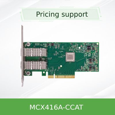 PCIe3.0 X16 ConnectX-4 EN อีเธอร์เน็ต Mellanox Nic การ์ด MCX416A-CCAT 100GbE QSFP28