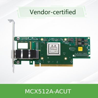 SFP28 10GbE/25GbE การ์ดเครือข่าย Mellanox X8 การ์ดอีเทอร์เน็ต PCIE MCX512A-ACUT