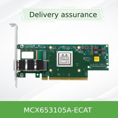 100GbE VPI Mellanox การ์ดเครือข่าย MCX653105A-ECAT พอร์ตเดียว QSFP56 100GbE