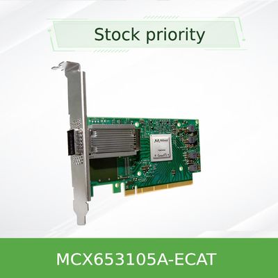 สต็อค MCX653105A-ECAT Mellanox การ์ดเครือข่าย Nic การ์ด ConnectX-6 100GbE Single Port