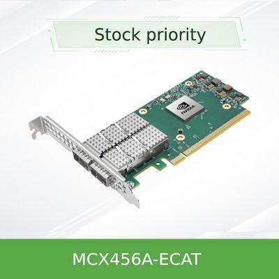 การ์ดอะแดปเตอร์ Nvidia MCX456A-Ecat Connectx-4 Infiniband/Ethernet ของแท้ใหม่