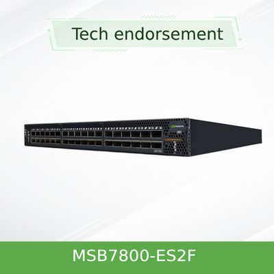 MSB7800-ES2F Mellanox Infiniband Switch EDR 36 การจัดการพอร์ตแบบไม่ปิดกั้น