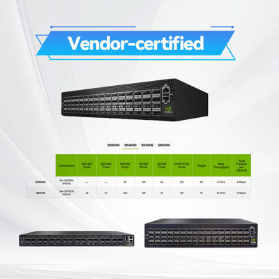สวิตช์เครือข่าย Mellanox Open 2U 100GbE MSN4600-CS2FC พร้อม Cumulus Ethernet