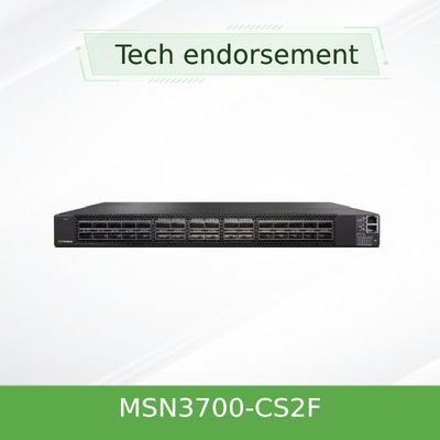 สวิตช์เครือข่าย Mellanox MSN3700-CS2F 100GbE 1U 2 ชุดจ่ายไฟ (AC)