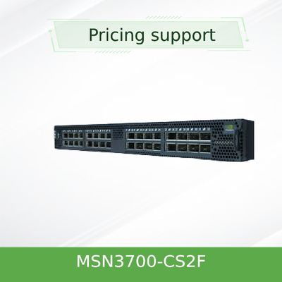 MSN3700-CS2F วัสดุสวิตช์เครือข่าย Mellanox (AC) ชุดรางการไหลของอากาศ X86 CPU P2C ความลึกมาตรฐาน