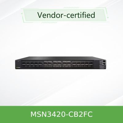 สวิตช์เครือข่าย Mellanox OEM 25GbE/100GbE สวิตช์อีเธอร์เน็ตแบบโอเพ่นซอร์ส Mellanox MSN3420-CB2F