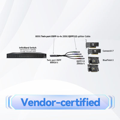 MMA4Z00-NS400 400Gb/S mellanox เครื่องรับสัญญาณทางออนไลน์ Single Port OSFP 400Gb/S Multimode SR4 50m