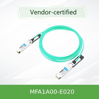 Nvidia MFA1A00-Xxxx 100GB/S QSFP28 MMF สายเคเบิลออปติคอลแบบแอคทีฟ MFA1A00-E020 สายไฟเบอร์แบบแอคทีฟ IB EDR 100GB/S