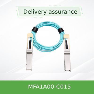 100GbE QSFP LSZH สายเคเบิลอีเธอร์เน็ต Mellanox AOC MFA1A00-C015 15 ม.