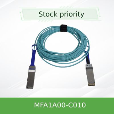 สายเคเบิลออปติคอลที่ใช้งานอยู่ 100GbE LSZH Mellanox QSFP28 AOC MFA1A00-C010 10 ม.
