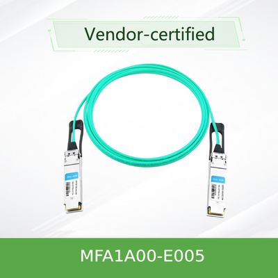 MFA1A00-E005 สายเคเบิลออปติคัลที่ใช้งานอยู่ InfiniBand EDR สูงสุด 100Gb/S สายเคเบิล Mellanox AOC ของ QSFP LSZH 5 ม.