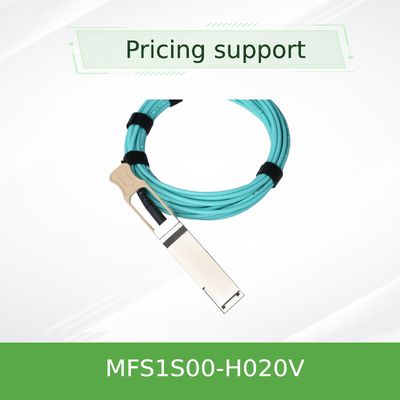IB 200G 20M QSFP56 สายเคเบิล Mellanox AOC MFS1S00-H020V เชื่อมต่อเซิร์ฟเวอร์