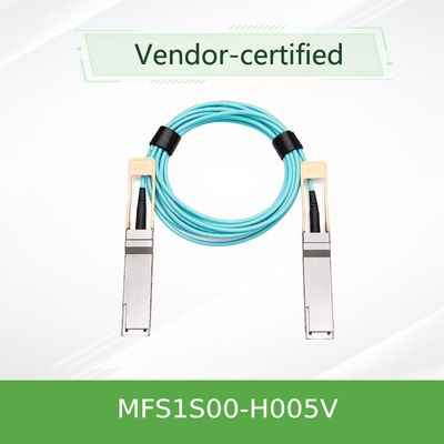 MFS1S00-H005V(980-9I45D-00H005) สายเคเบิลออปติคอลแบบแอคทีฟ Aoc สูงสุด 200Gb/s IB HDR QSFP56 5 เมตร