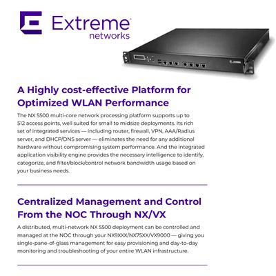 สวิตช์เครือข่าย Extreme  แพลตฟอร์มบริการแบบบูรณาการ Wireless WING NX 5500 NX-5500-100R0-WR