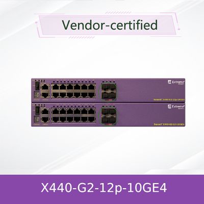 PoE+ Extreme Network ที่สามารถปรับขนาดได้ AVB Switch 16531 X440-G2-12p-10GE4