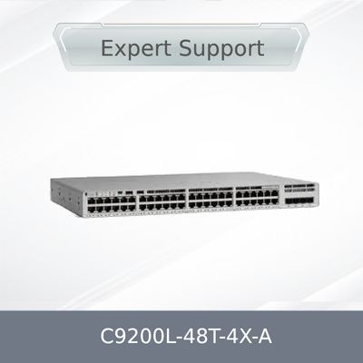 เครื่องสวิทช์เครือข่ายเดิมใหม่ Cisco C9200 ซีรีส์ 48-Port C9200L-48t-4X-a Uplink Data SFP Switch ในสต็อค