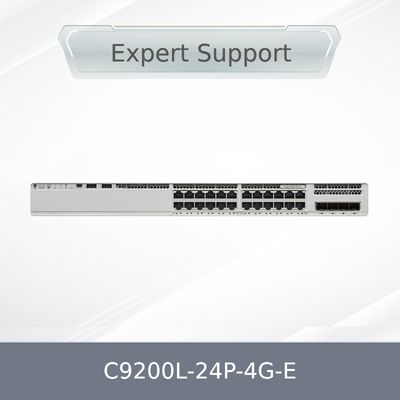 C9200L-24p-4G-E สวิตช์เครือข่าย Cisco Catalyst 24 Port Poe Layer3 Managed Gigabit Ethernet 4 SFP Port Stackable C9200L-24p-4G-E