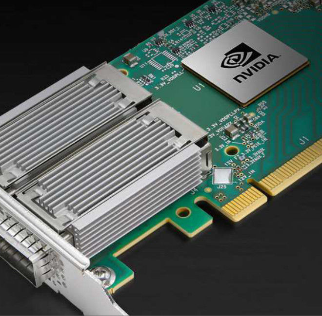 การ์ดอะแดปเตอร์เครือข่าย EDR/100GbE VPI Mellanox 100gbe Nic MCX556A-EDAT ConnectX-5 QSFP28