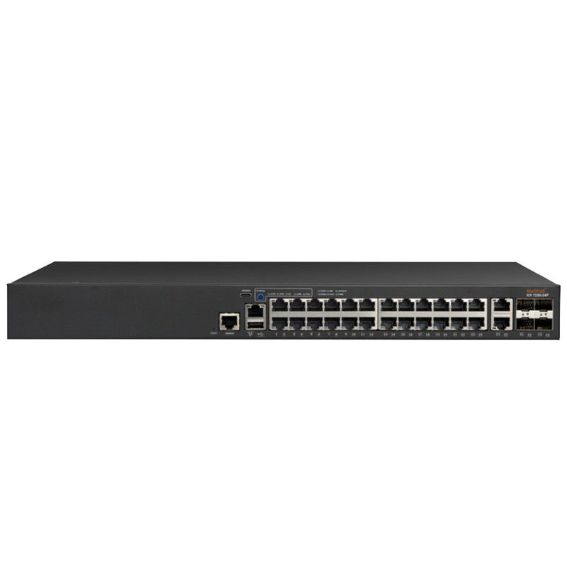 24P 4X1G สวิตช์เครือข่าย Ruckus ICX7150 10/100 / 1000Mbps RJ-45 PoE 370W