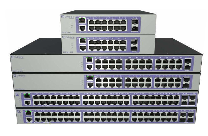 210 Series Extreme Network AVB Switch 24T GE2 38.7Mpps 24 หรือ 48 Gigabit Ports Layer 3