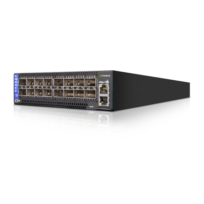 2 แกนความลึกสั้น Mellanox SN2000 สวิตช์ MSN2100-CB2F 100GbE 1U 16 QSFP28 พอร์ต 2 AC PSU X86